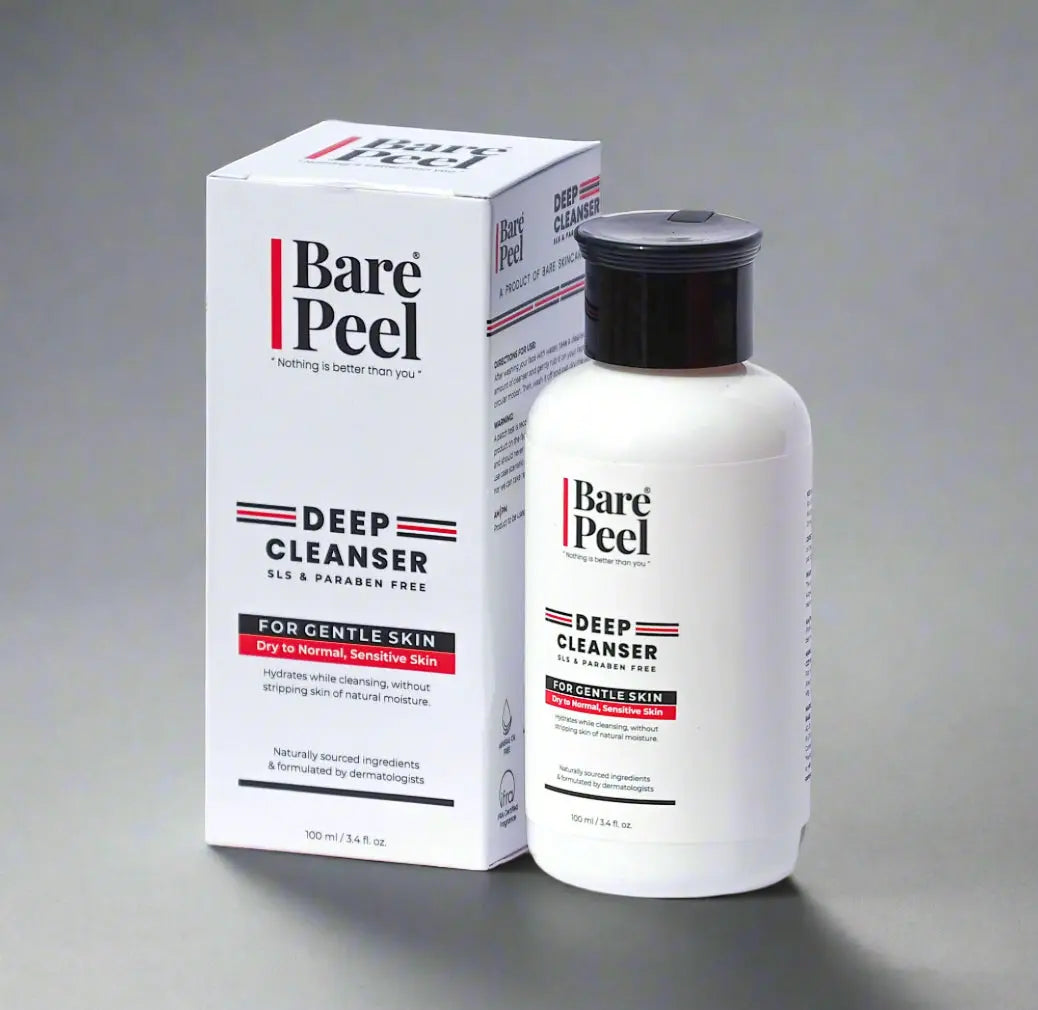 Bare Peel Gentle Skin Cleanser | Hydrating Face Wash with Hyaluronic Acid & Vitamin E | pH Balanced, Soap-Free, 100ml Bare Peel