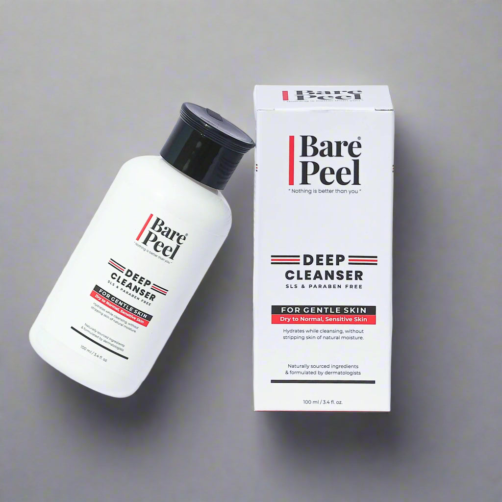 Bare Peel Gentle Skin Cleanser | Hydrating Face Wash with Hyaluronic Acid & Vitamin E | pH Balanced, Soap-Free, 100ml